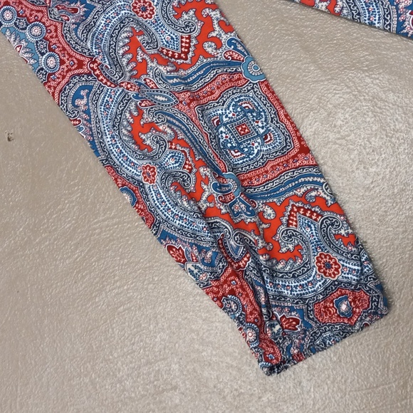 Dressbarn Multicolored, Keyhole Neck With Beading, 3/4 Length Sleeve Blouse - Picture 12 of 12